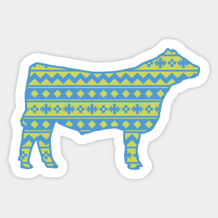 Show Steer with Southwest Pattern Sticker